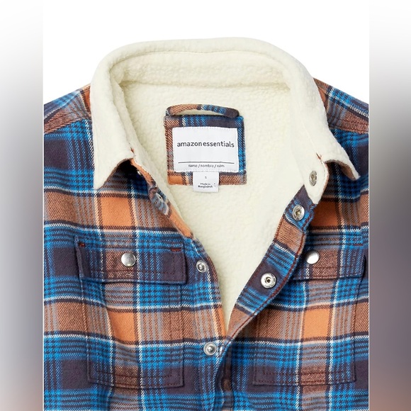 NWT Amazon Essentials Boys Flannel Shirt Jacket - Picture 2 of 7